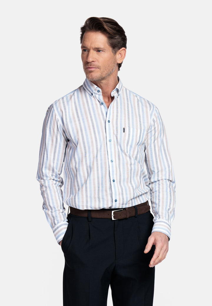 Giordano Ivy Gestreept Overhemd - Blue