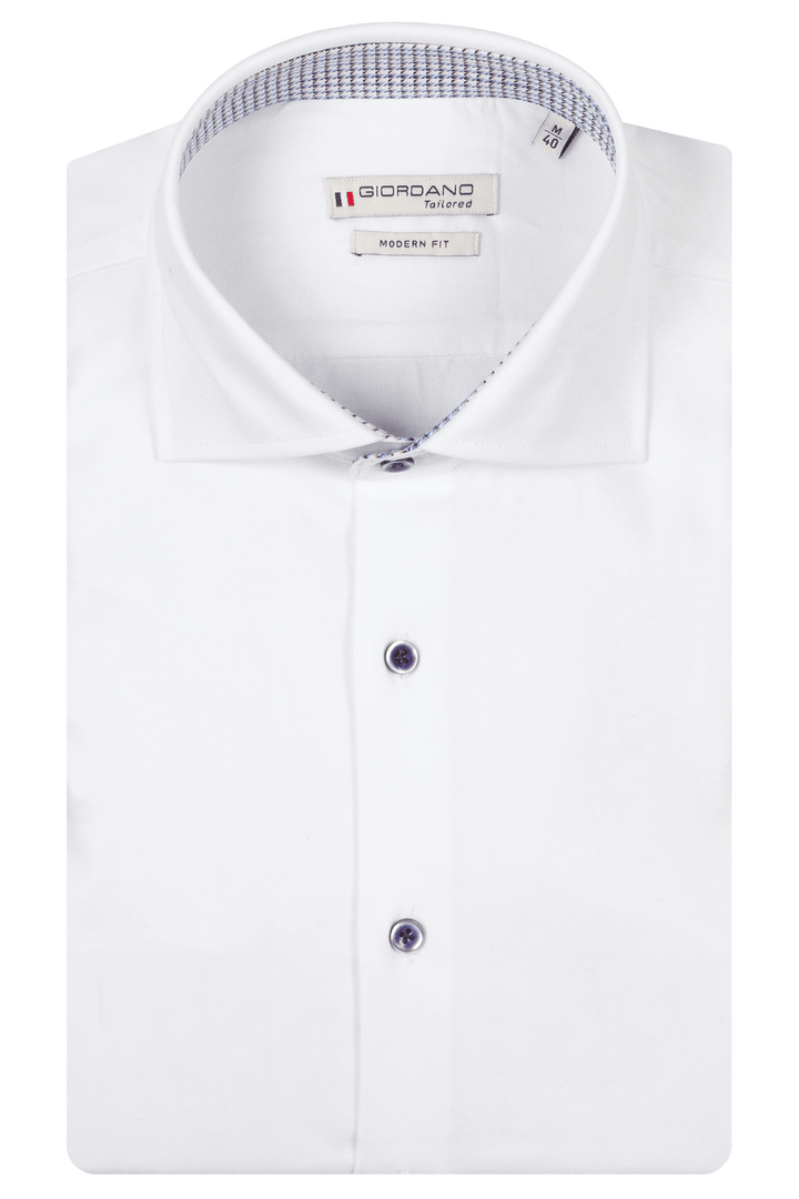Giordano Locarno Oxford Pinpoint Overhemd - Wit
