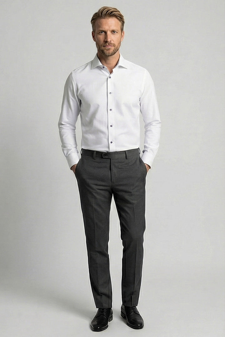 Giordano Locarno Oxford Pinpoint Overhemd - Wit