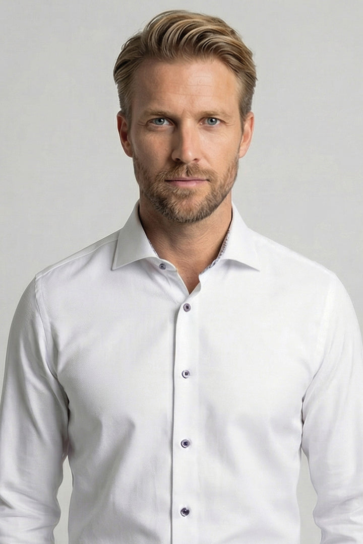 Giordano Locarno Oxford Pinpoint Overhemd - Wit