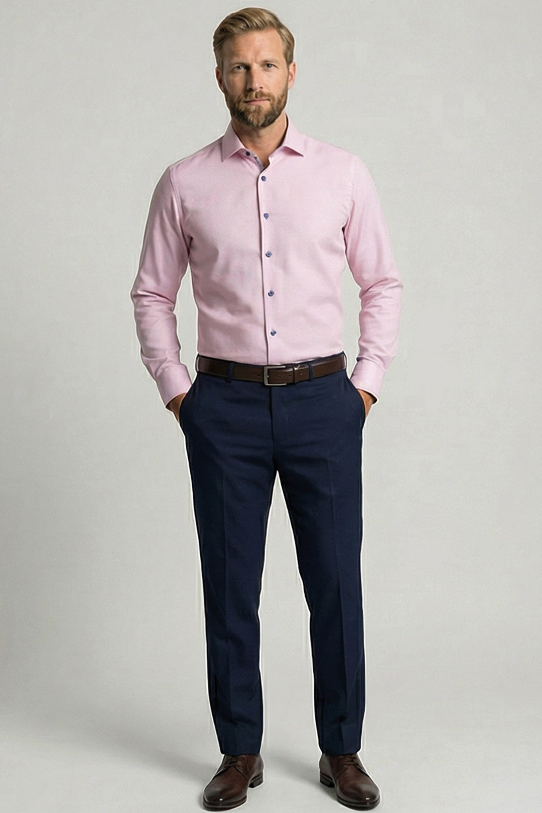 Giordano Locarno Oxford Pinpoint Overhemd - Roze