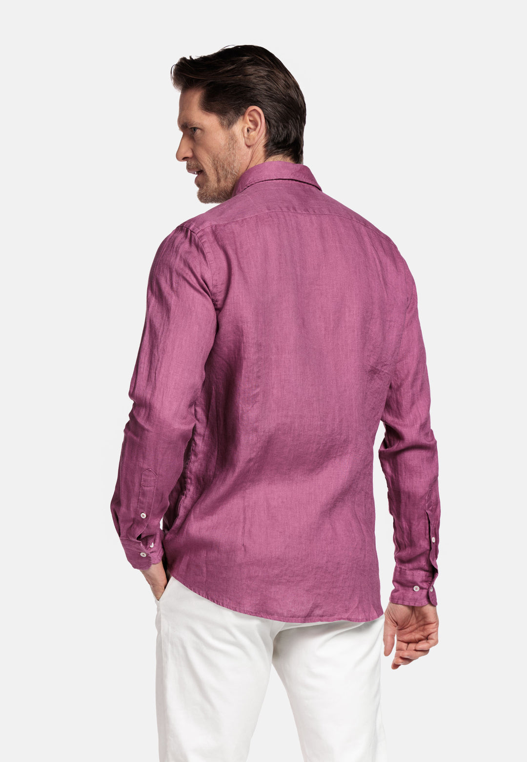 Giordano Row Soft Washed Linnen Overhemd - Oudroze
