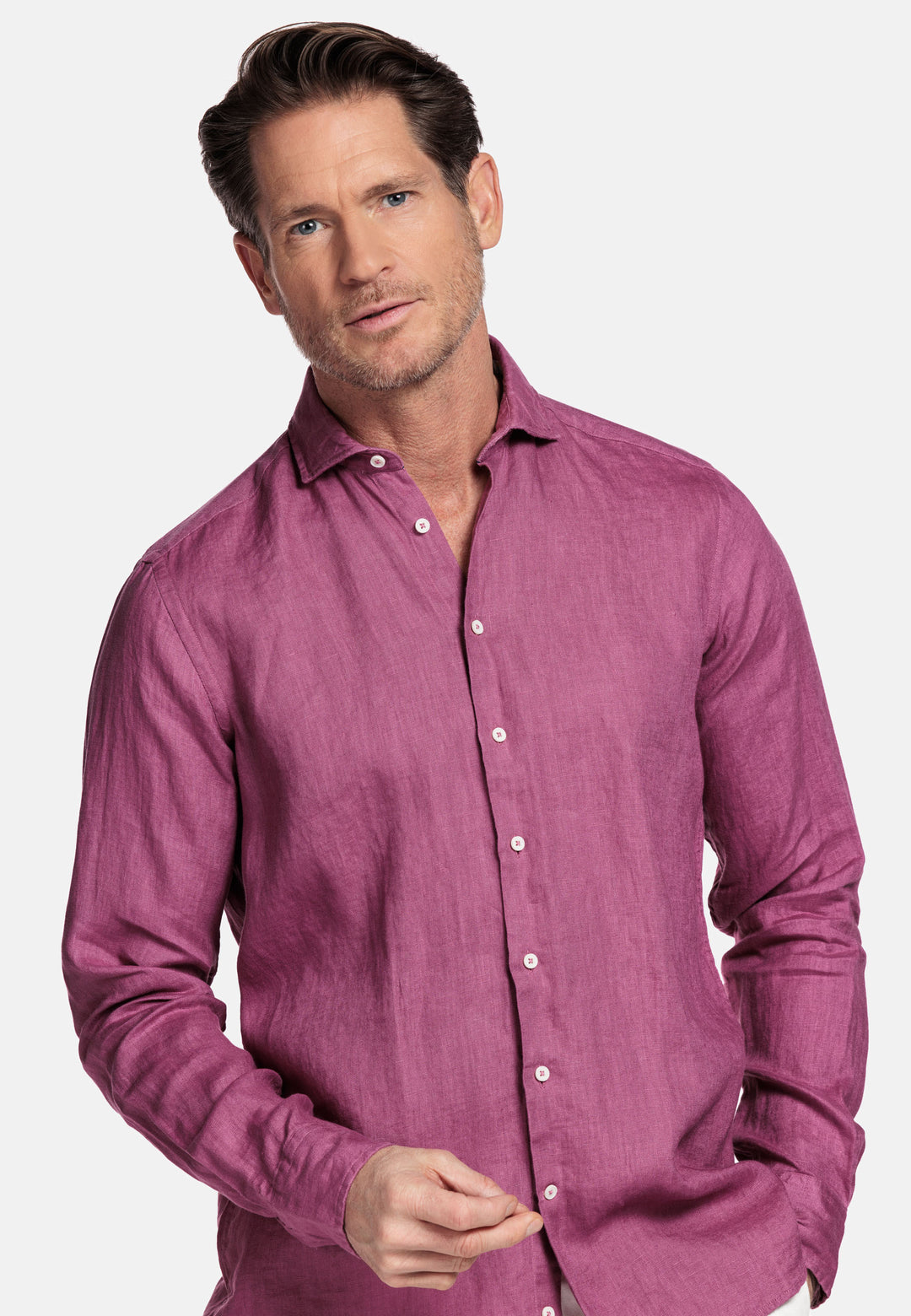 Giordano Row Soft Washed Linnen Overhemd - Oudroze