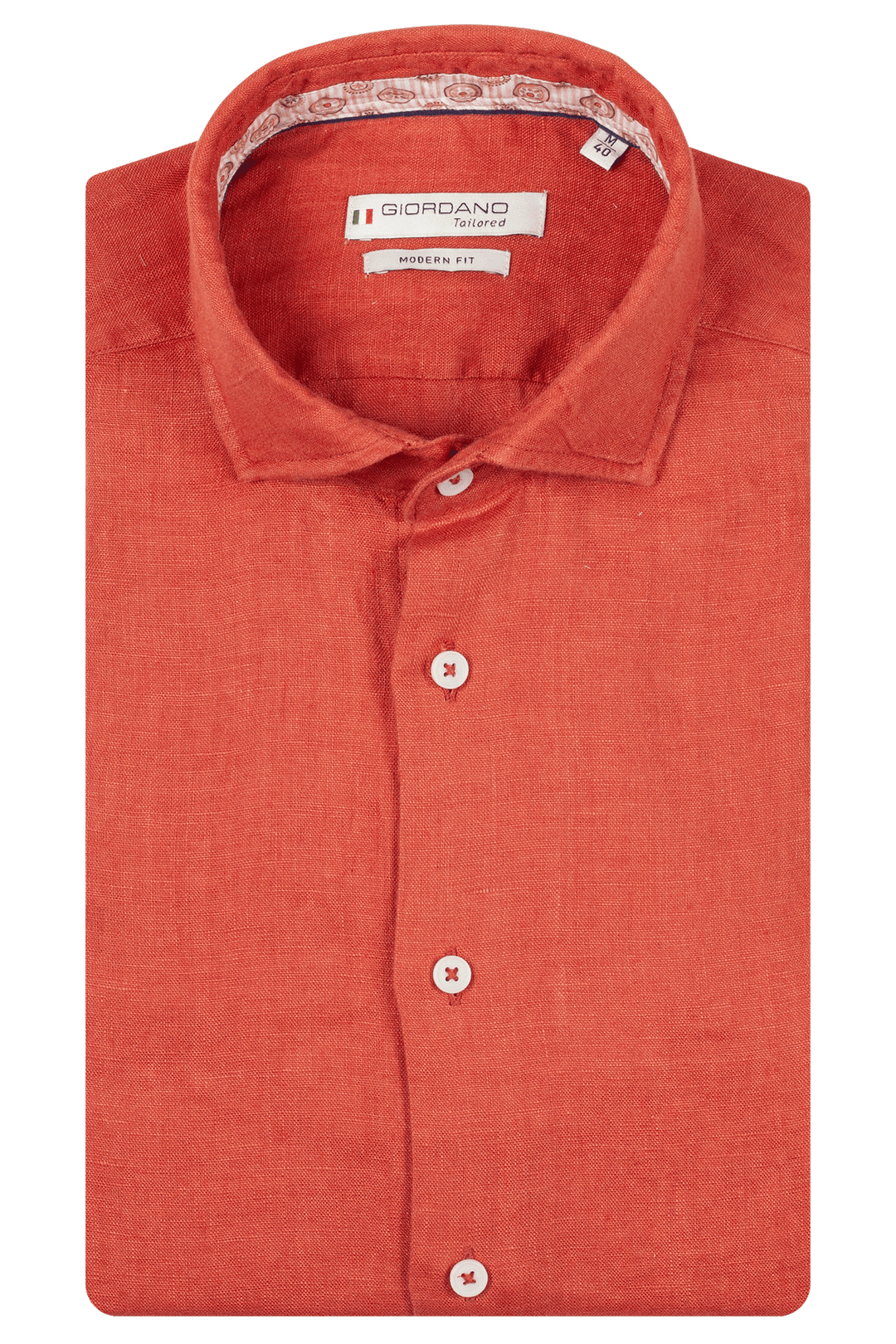 Giordano Row Linnen Overhemd - Roestrood