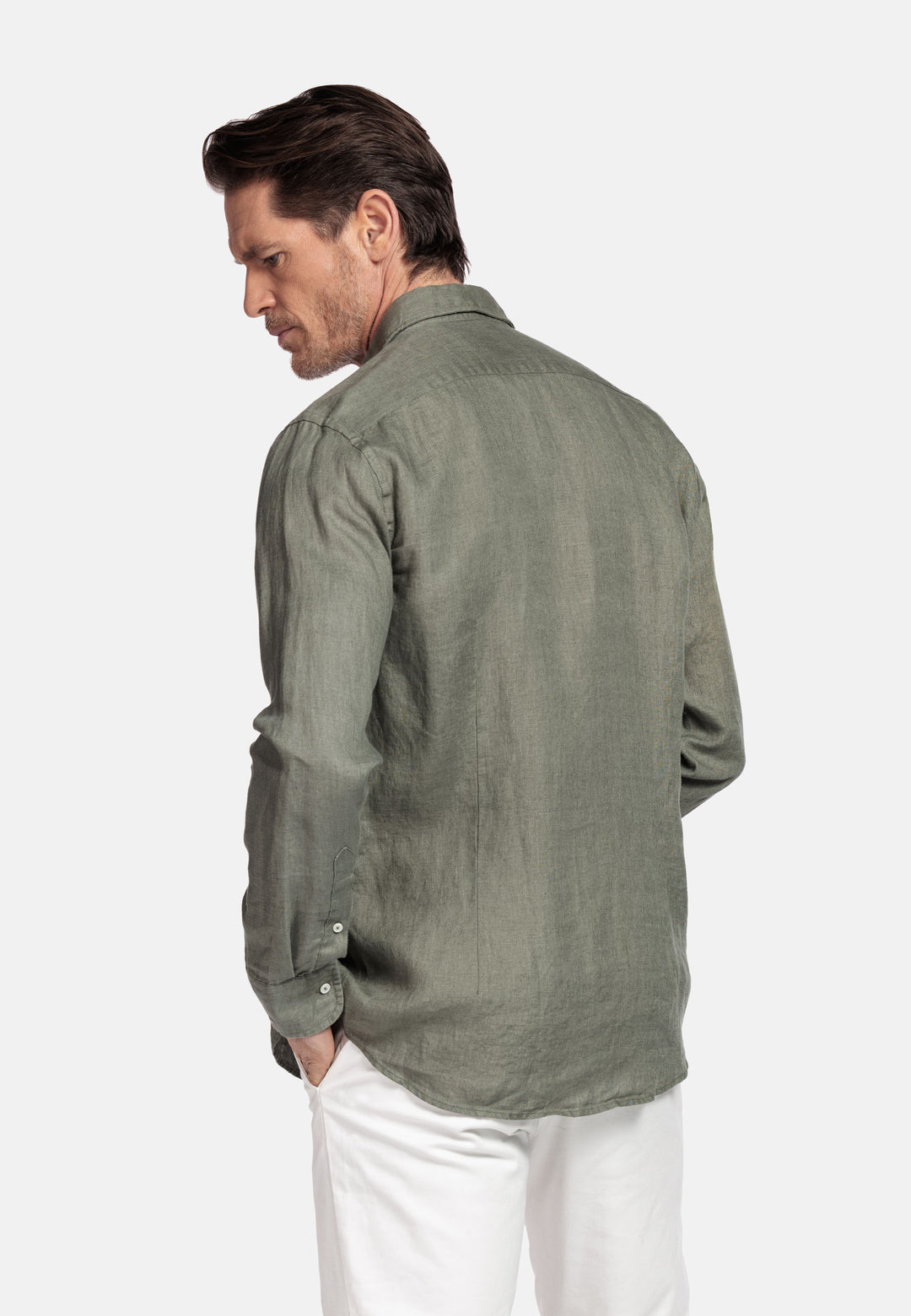 Giordano Row Linnen Overhemd - Groen