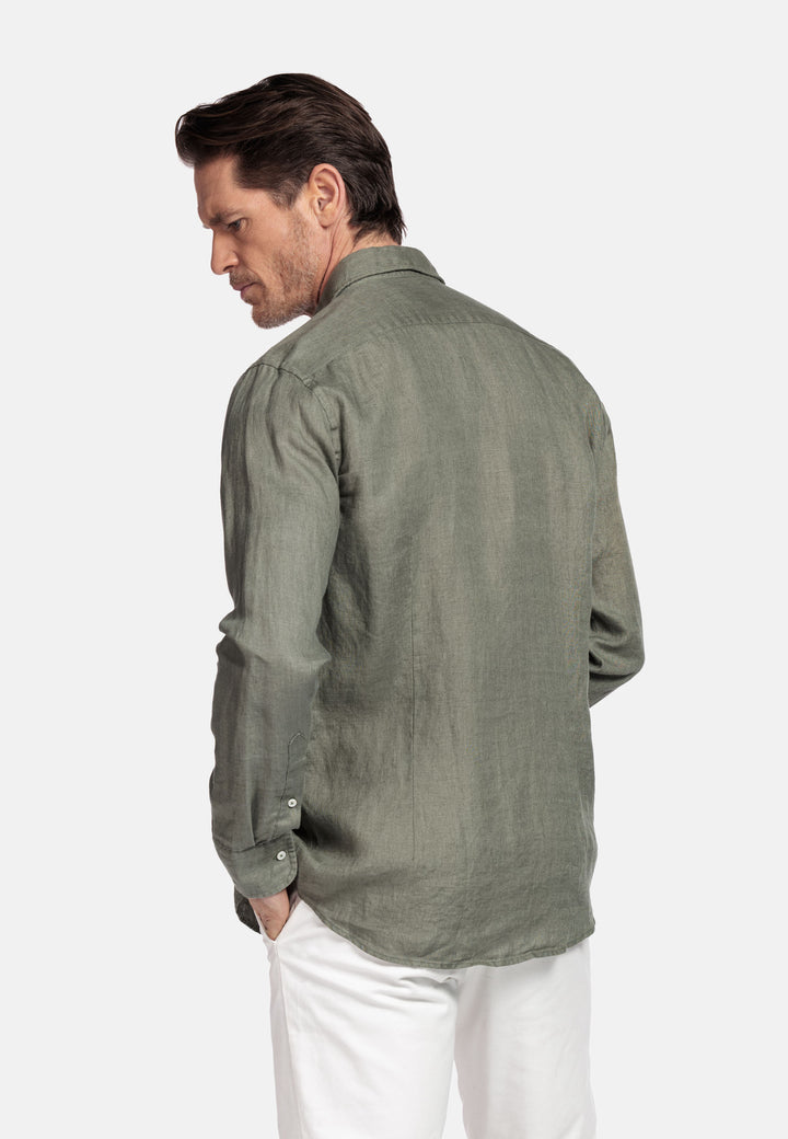 Giordano Row Linnen Overhemd - Groen