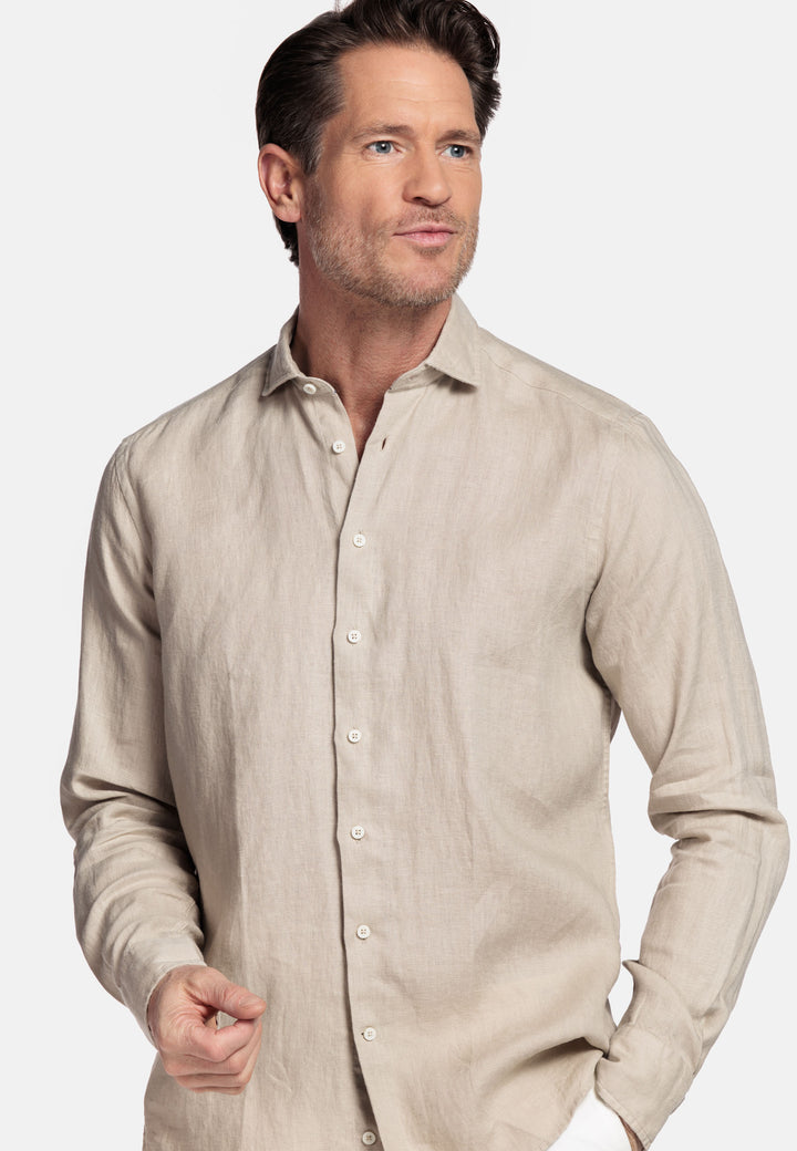 Giordano Row Linnen Overhemd - Beige