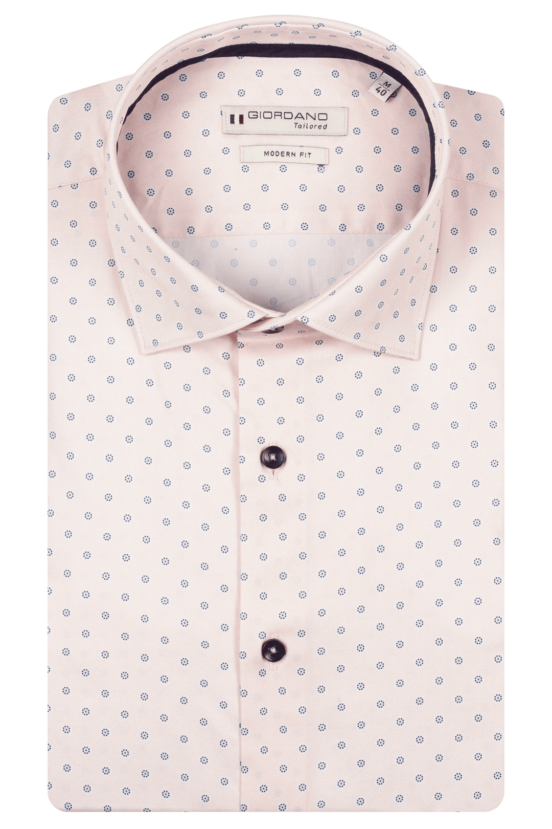 Giordano Maggiore Twill Print Overhemd - Lichtroze