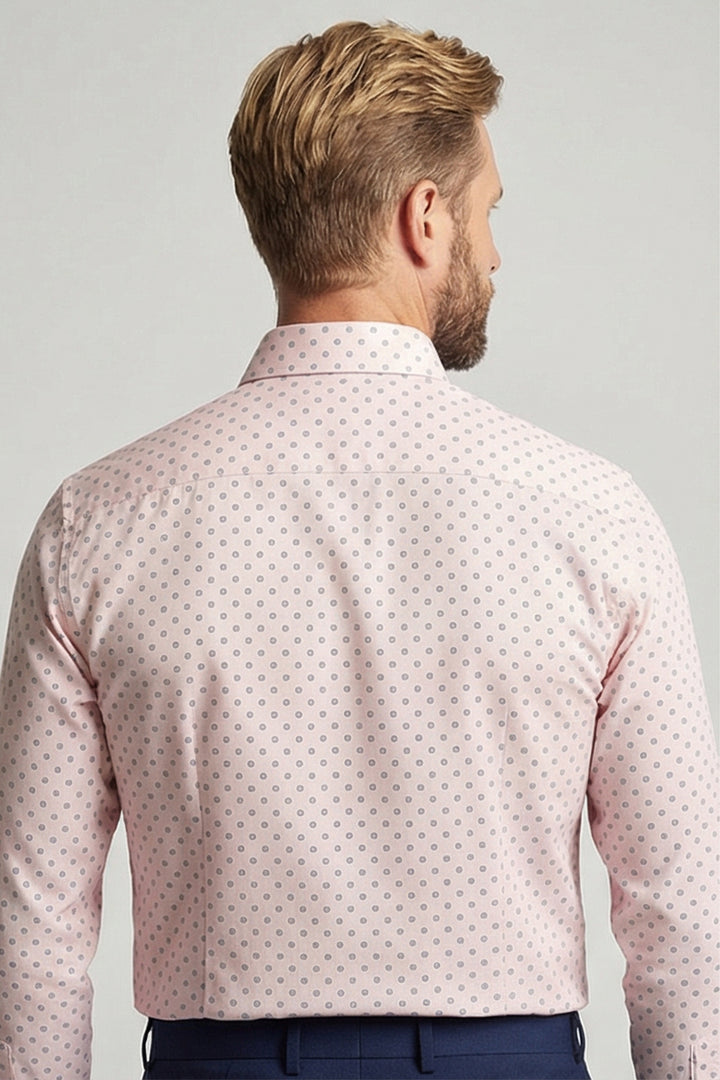 Giordano Maggiore Twill Print Overhemd - Lichtroze