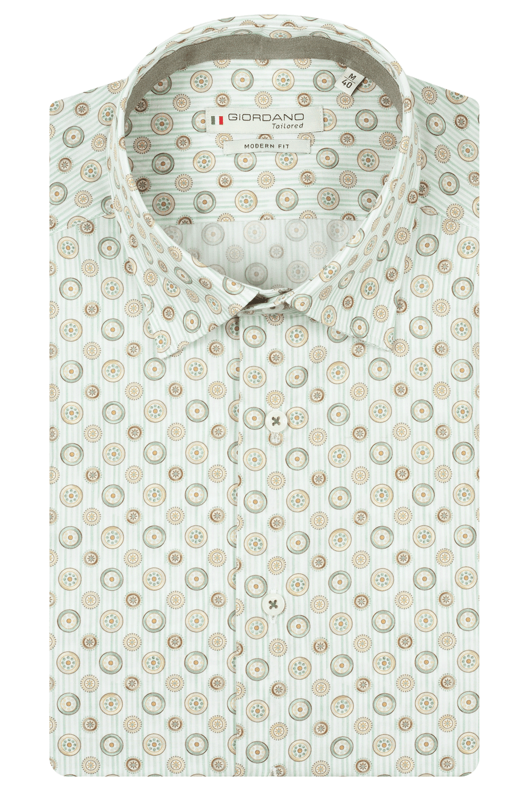 Giordano Belmonte Button Under Print Overhemd - Green