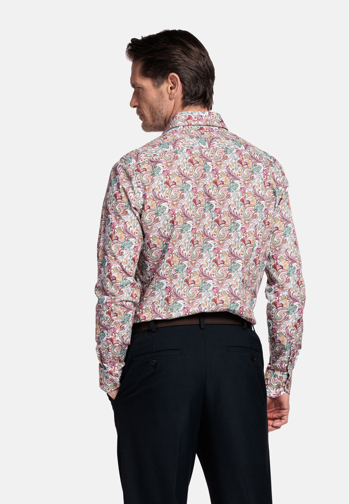 Giordano Locarno Bloemenprint Overhemd - Cerise
