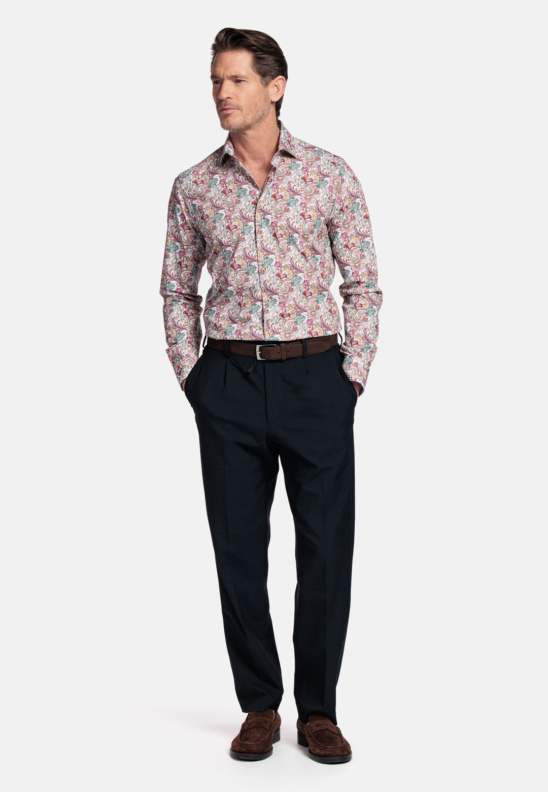 Giordano Locarno Bloemenprint Overhemd - Cerise