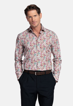 Giordano Locarno Bloemenprint Overhemd - Cerise