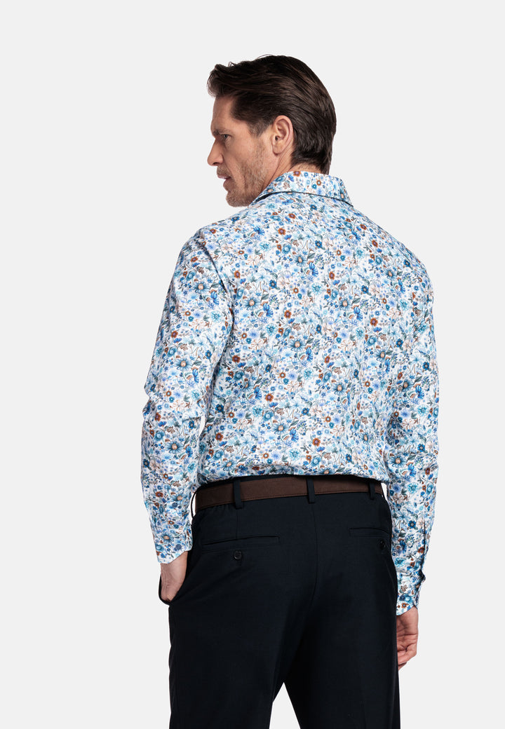 Giordano Locarno Bloemenprint Overhemd - Blue