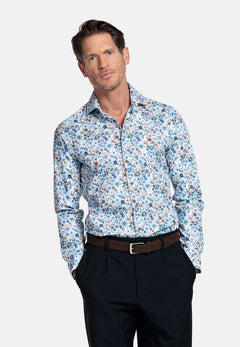 Giordano Locarno Bloemenprint Overhemd - Blue