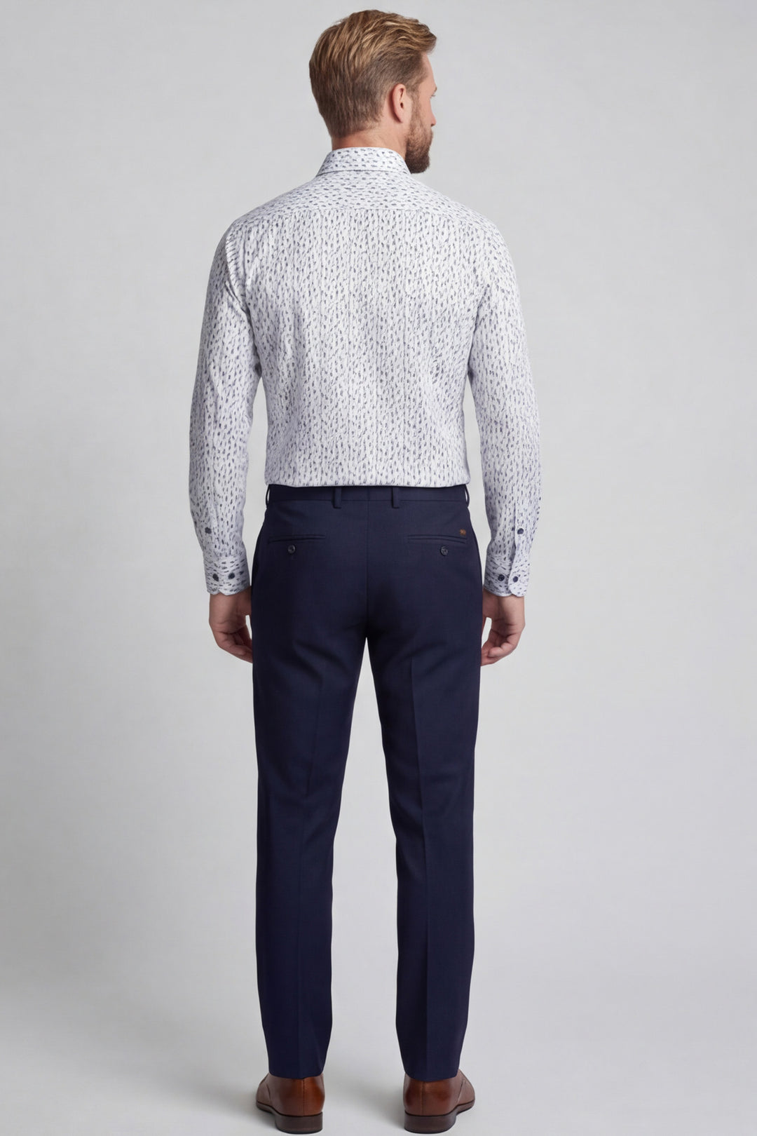 Giordano Locarno Print Overhemd - Lichtblauw