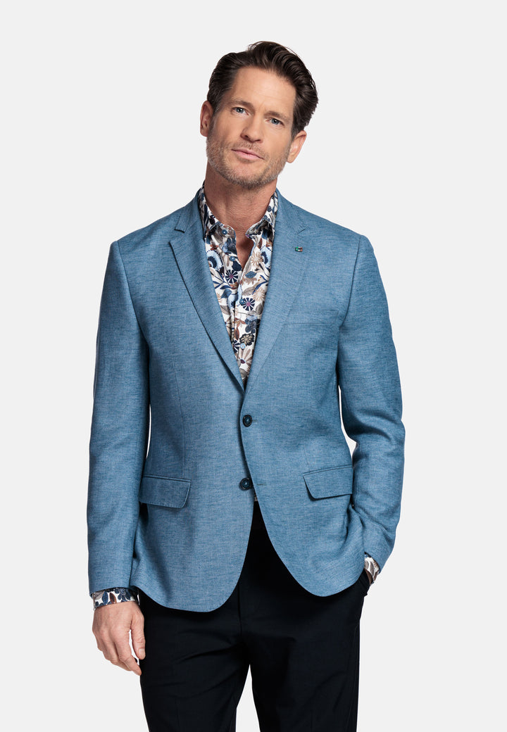 Giordano Belmonte Button Under Bloemenprint Overhemd - Blauw