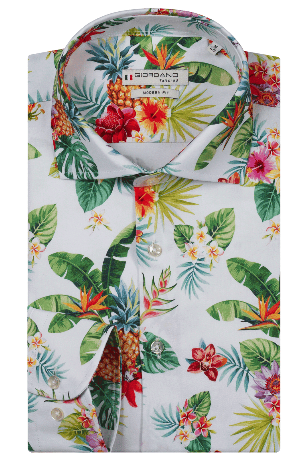 Giordano Maggiore Bloemenprint Overhemd - Green