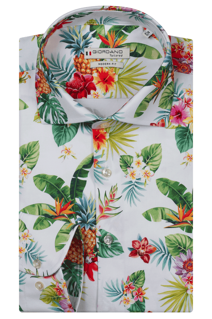 Giordano Maggiore Bloemenprint Overhemd - Green