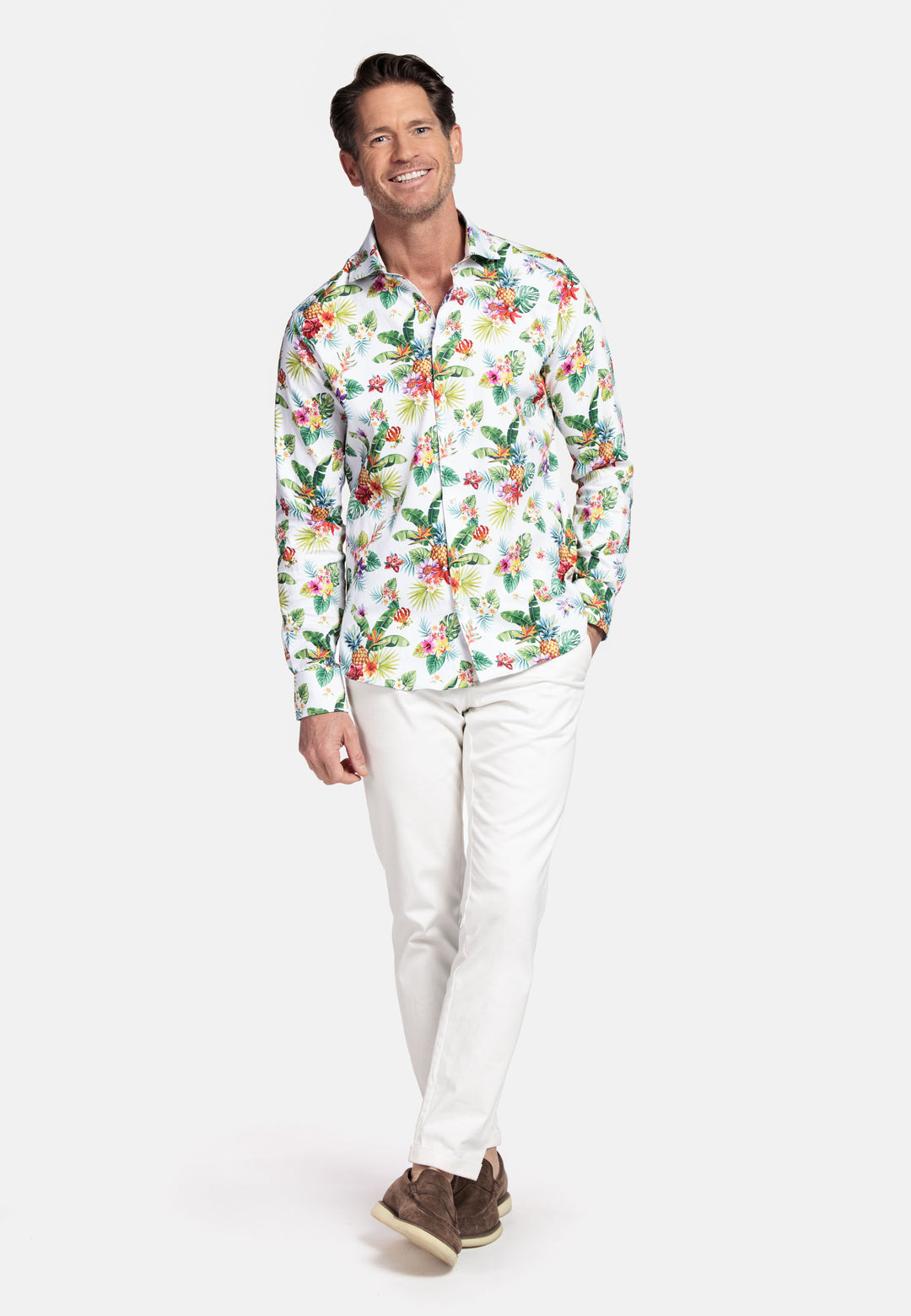 Giordano Maggiore Bloemenprint Overhemd - Green