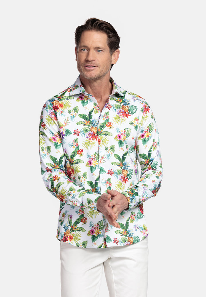 Giordano Maggiore Bloemenprint Overhemd - Green