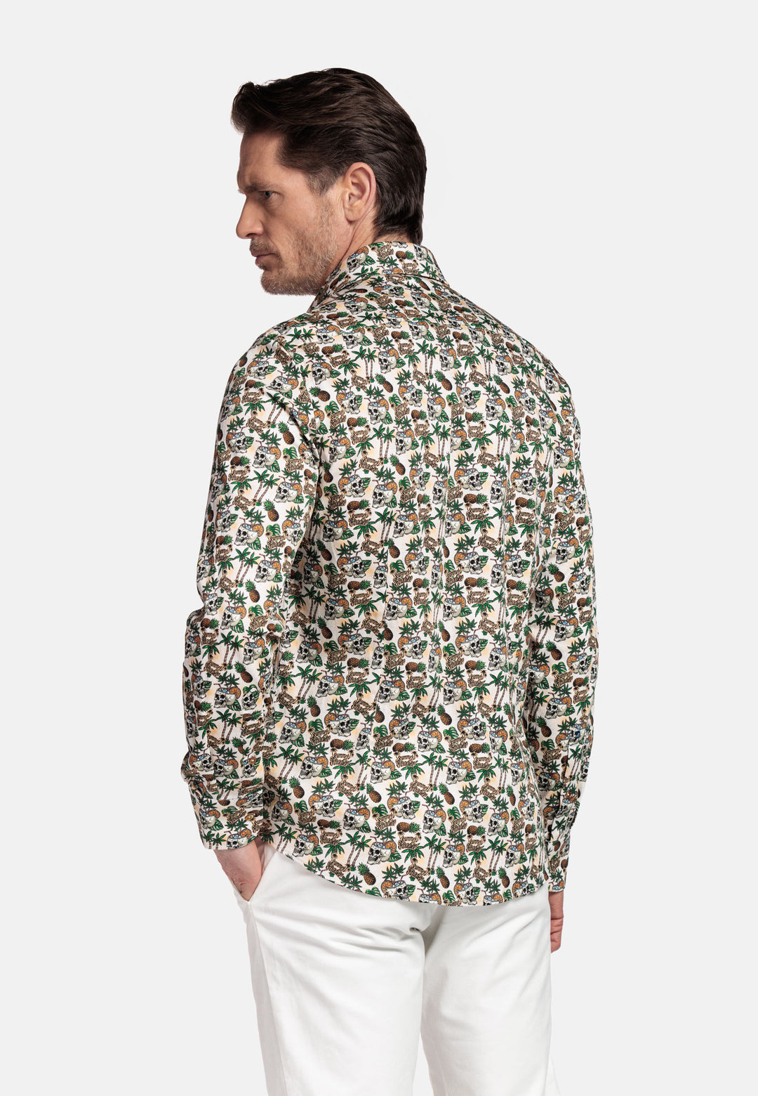 Giordano Maggiore Tropische print Overhemd - Groen