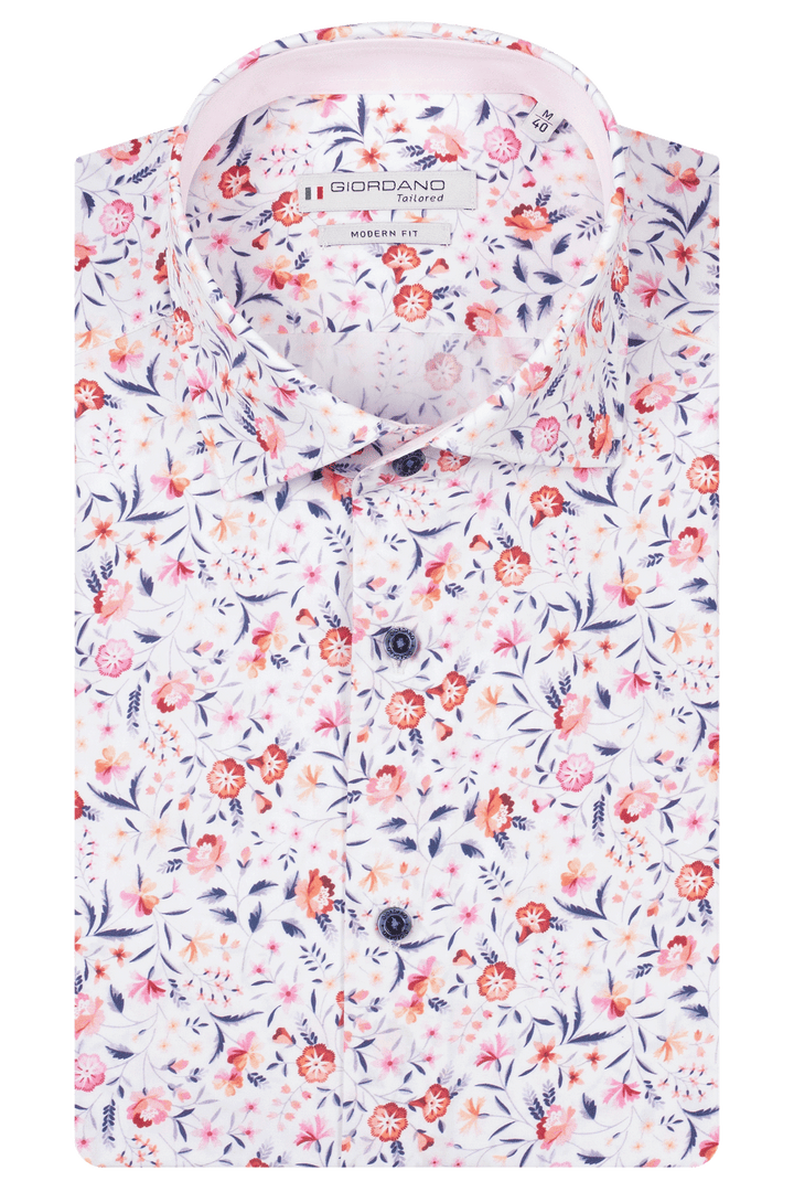 Giordano Locarno Bloemenprint Overhemd - White