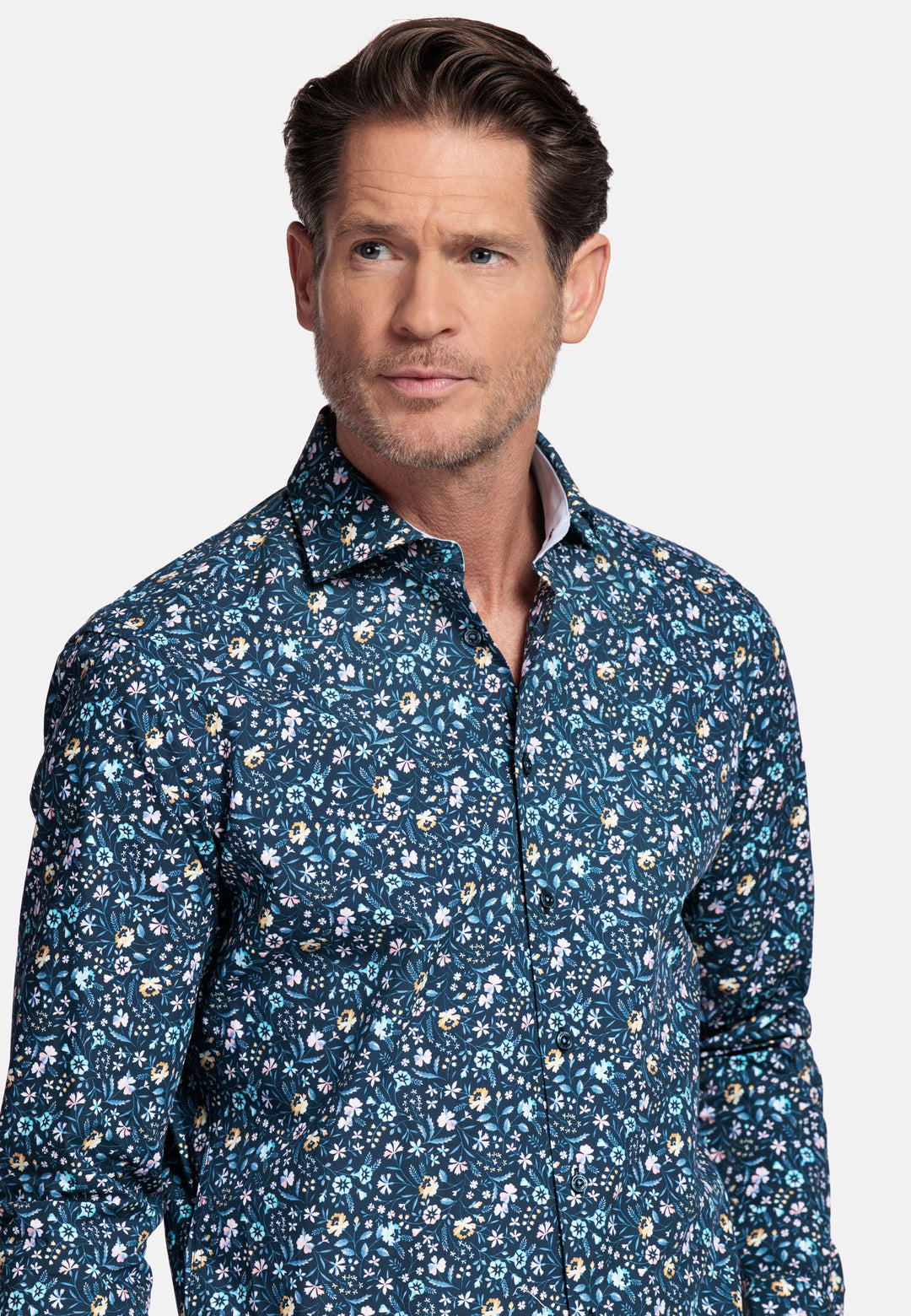 Giordano Locarno Bloemenprint Overhemd - Blue