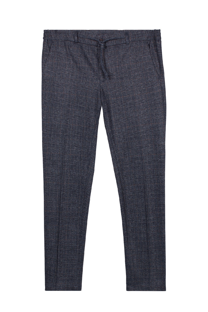 Giordano Certosa Geruite Pantalon - Donkerblauw