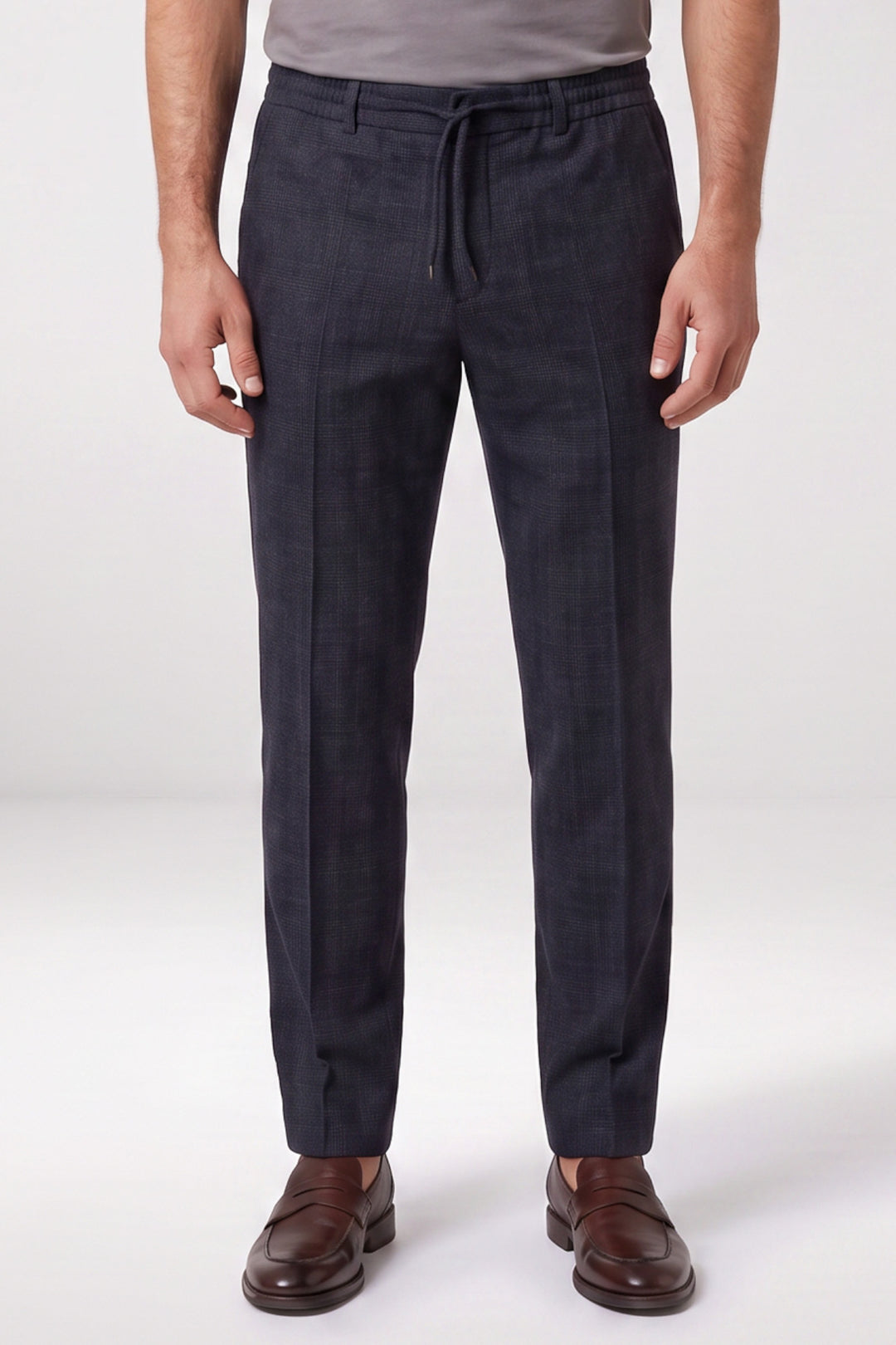Giordano Certosa Geruite Pantalon - Donkerblauw