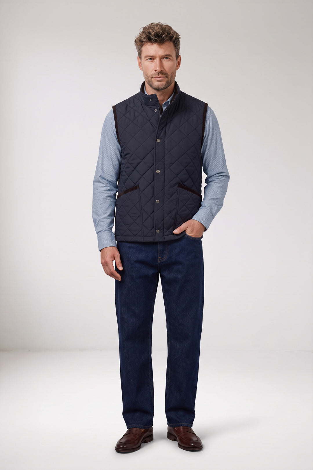 Gabriel Licht gewatteerde Bodywarmer - Blauw