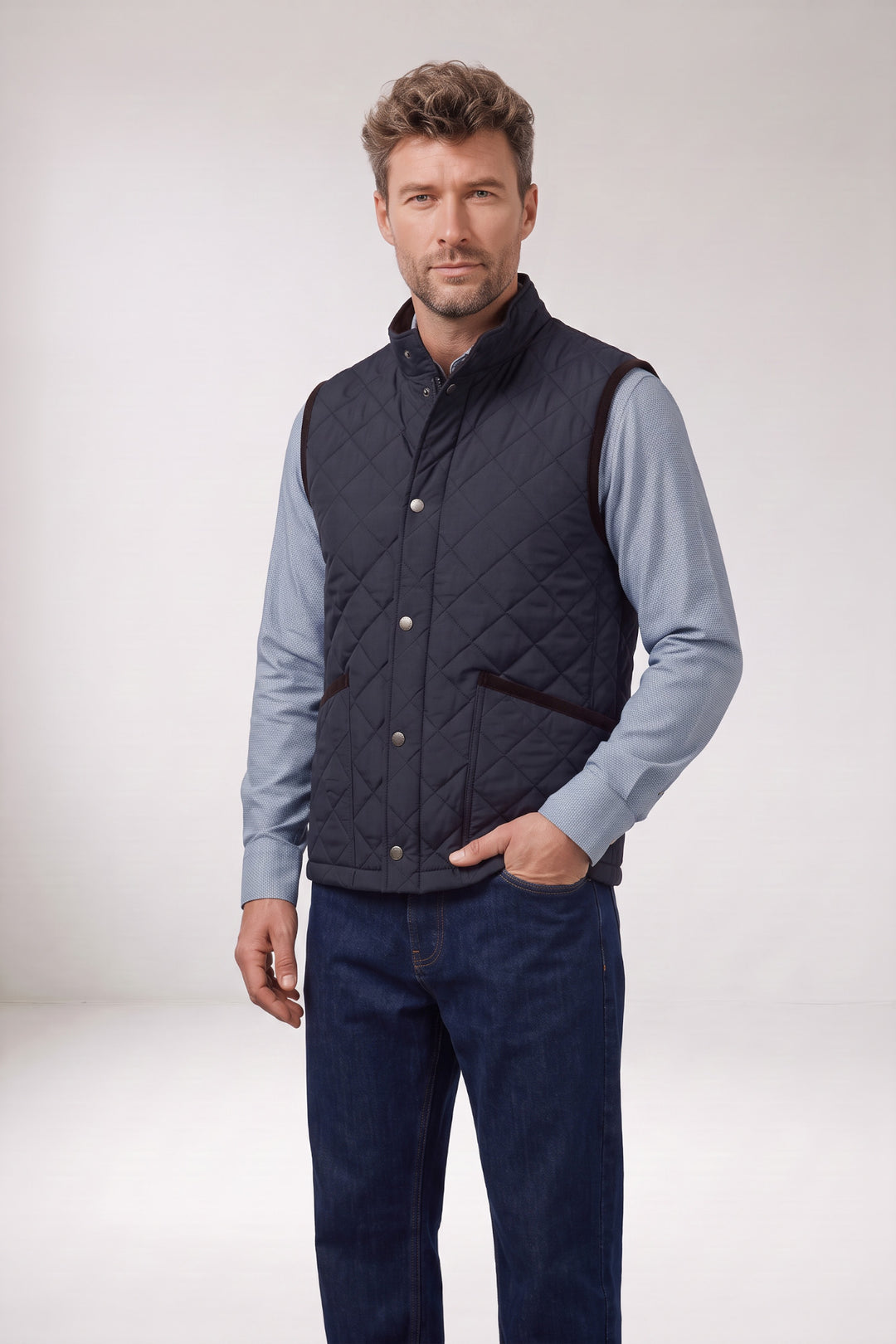 Gabriel Licht gewatteerde Bodywarmer - Blauw