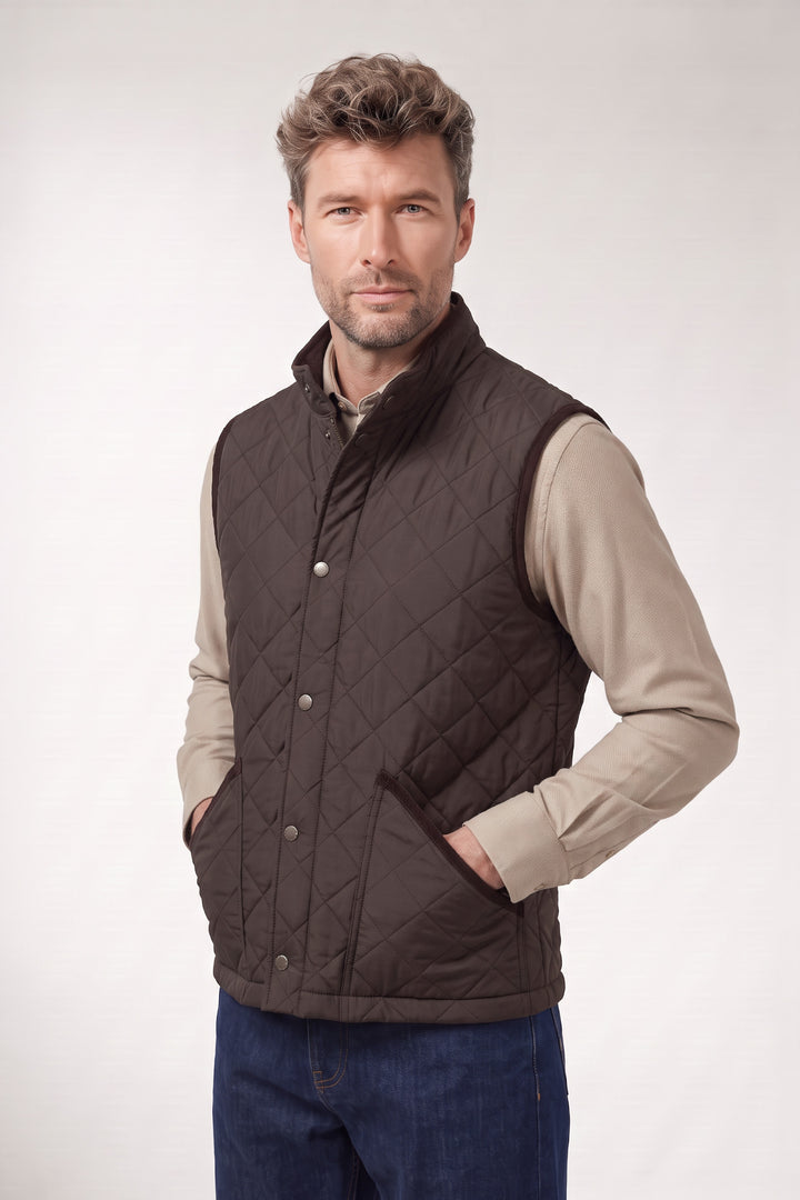 Gabriel Licht gewatteerde Bodywarmer - Bruin