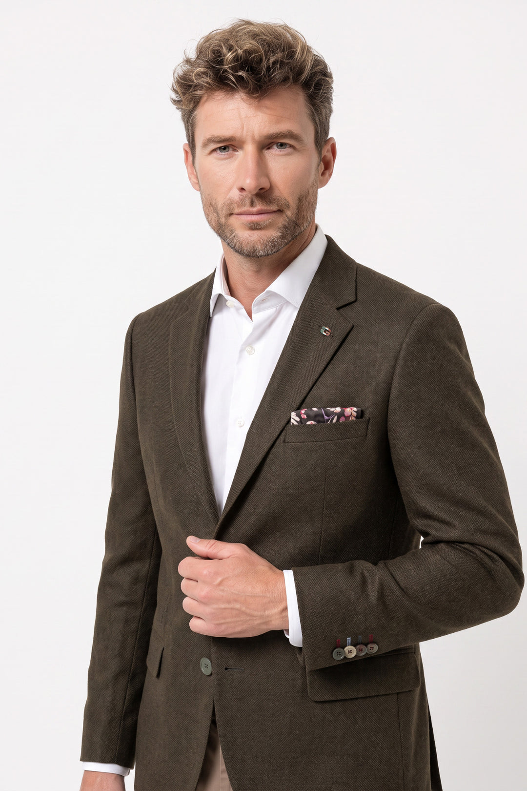 Giordano Roberto Luxury Wool Colbert - Donkergroen