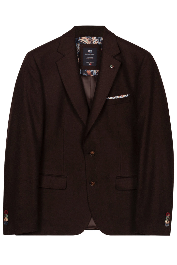 Giordano Roberto Luxury Wool Colbert - Donkerbruin