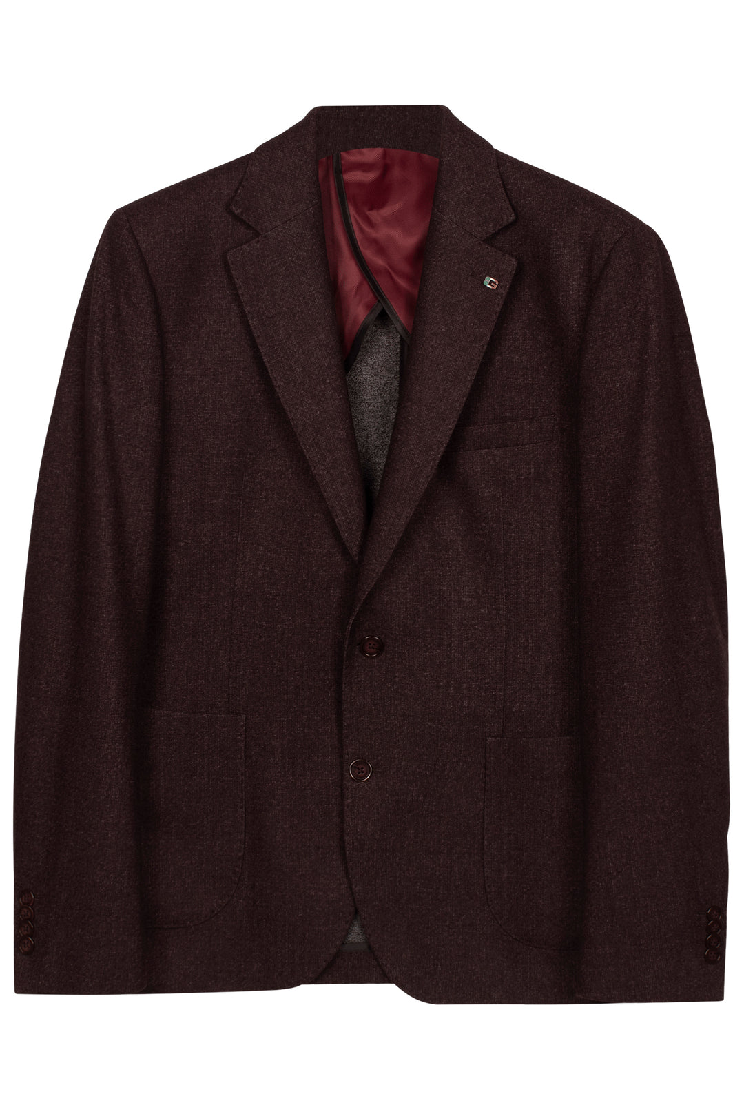 Giordano Pietro Printed Wooltouch Colbert - Paars