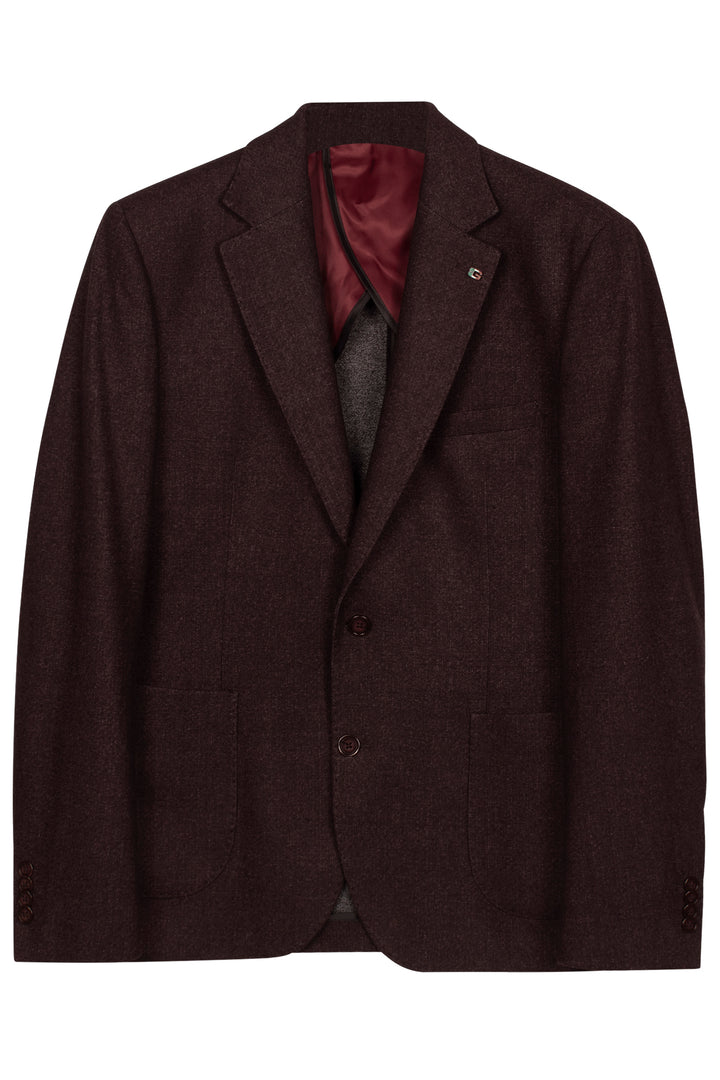 Giordano Pietro Printed Wooltouch Colbert - Paars