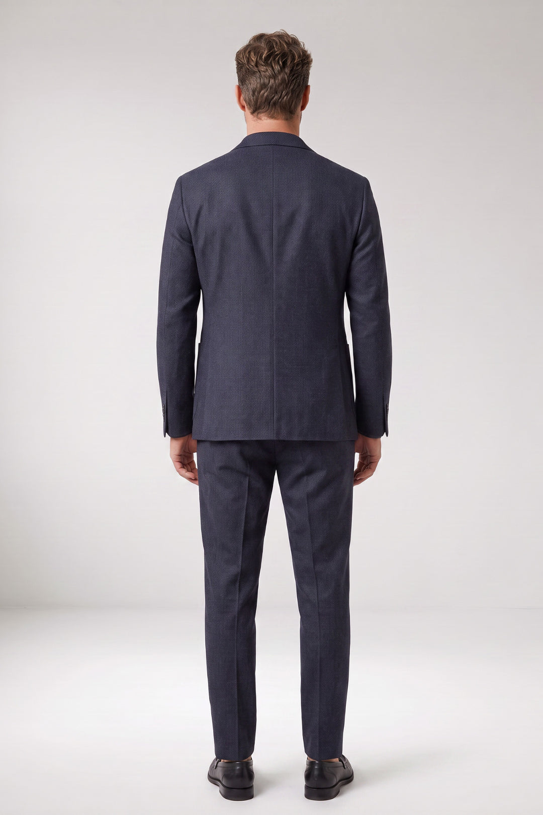 Giordano Pietro Printed Wooltouch Colbert - Donkerblauw