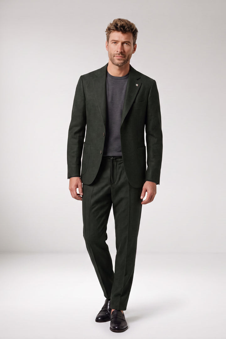 Giordano Pietro Printed Wooltouch Colbert - Groen