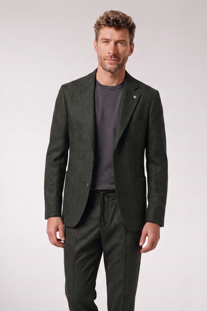 Giordano Pietro Printed Wooltouch Colbert - Groen