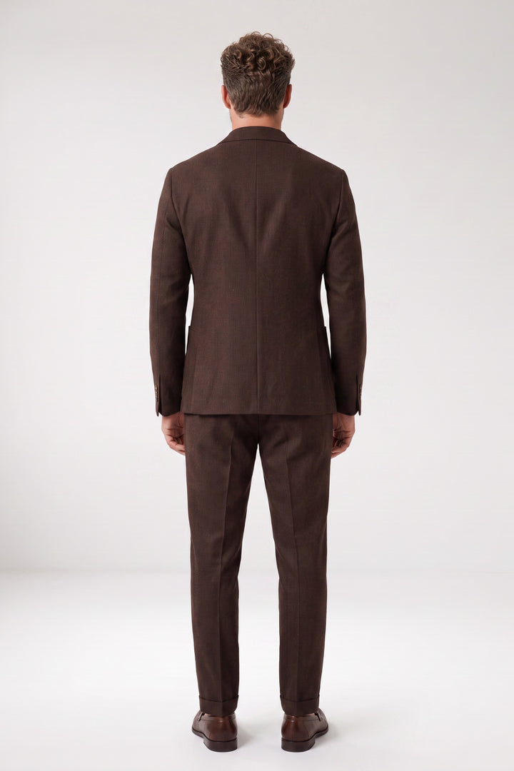 Giordano Pietro Printed Wooltouch Colbert - Bruin