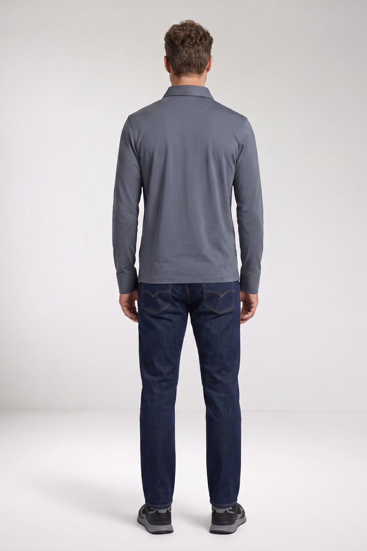 Luke Liquid Cotton Polo - Denimblauw