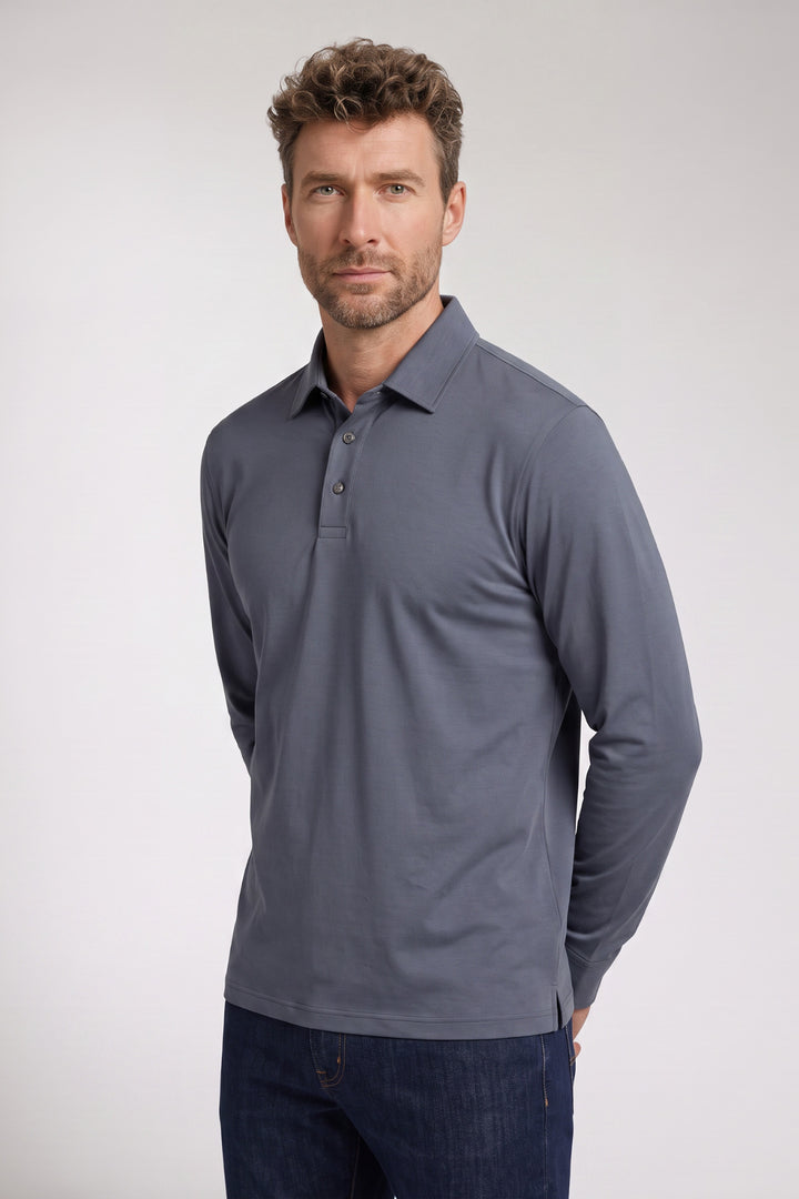 Luke Liquid Cotton Polo - Denimblauw