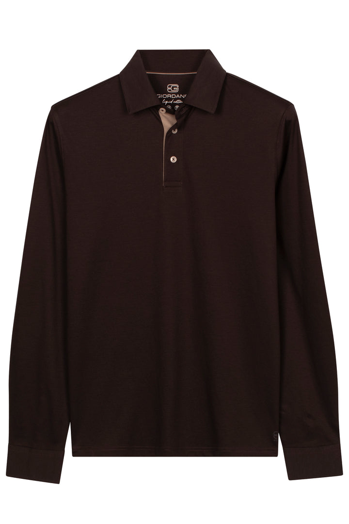 Giordano Luke Liquid Cotton Polo - Donkerbruin