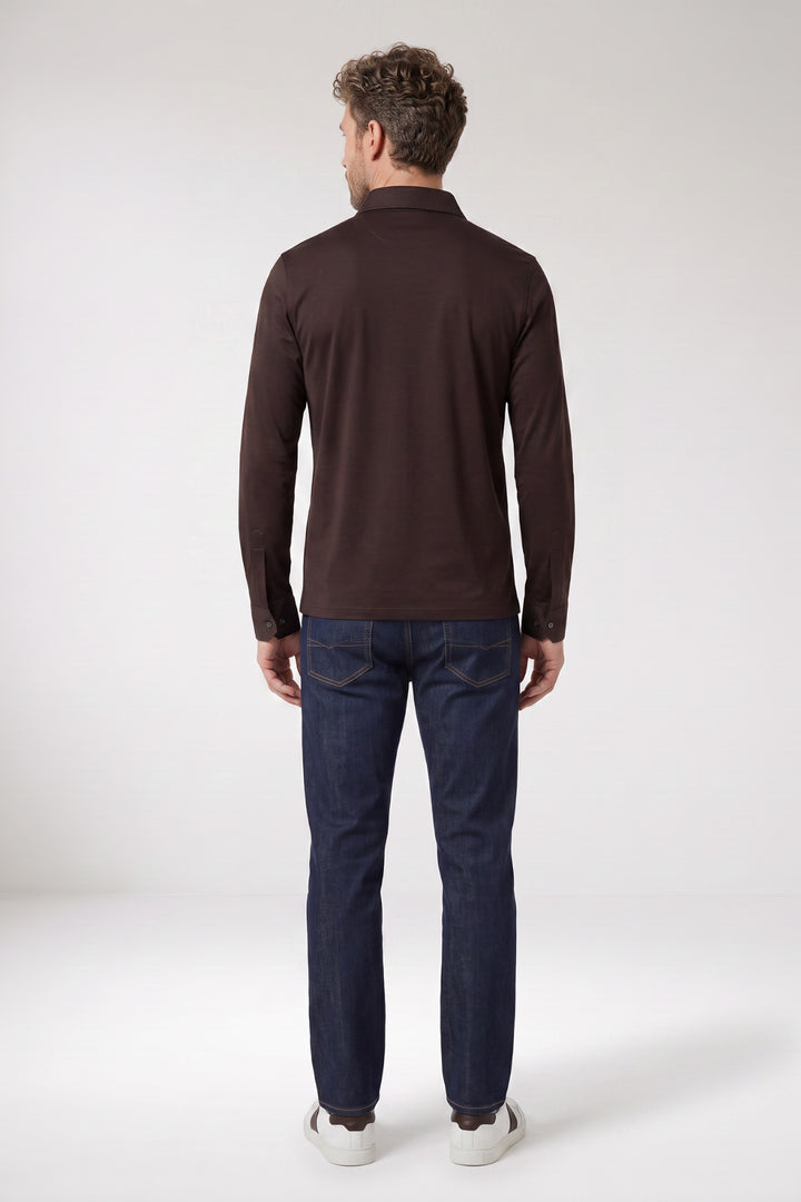 Giordano Luke Liquid Cotton Polo - Donkerbruin