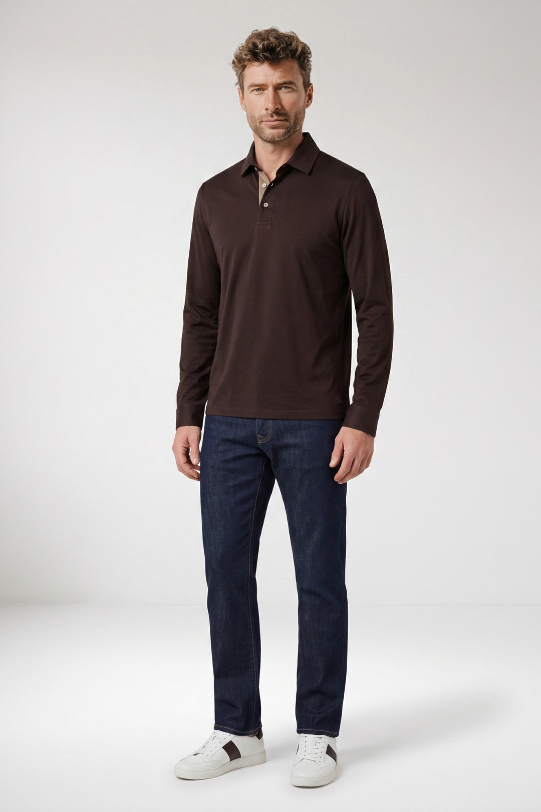 Giordano Luke Liquid Cotton Polo - Donkerbruin