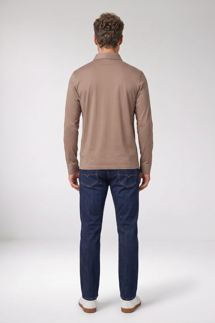 Luke Liquid Cotton Polo - Beige