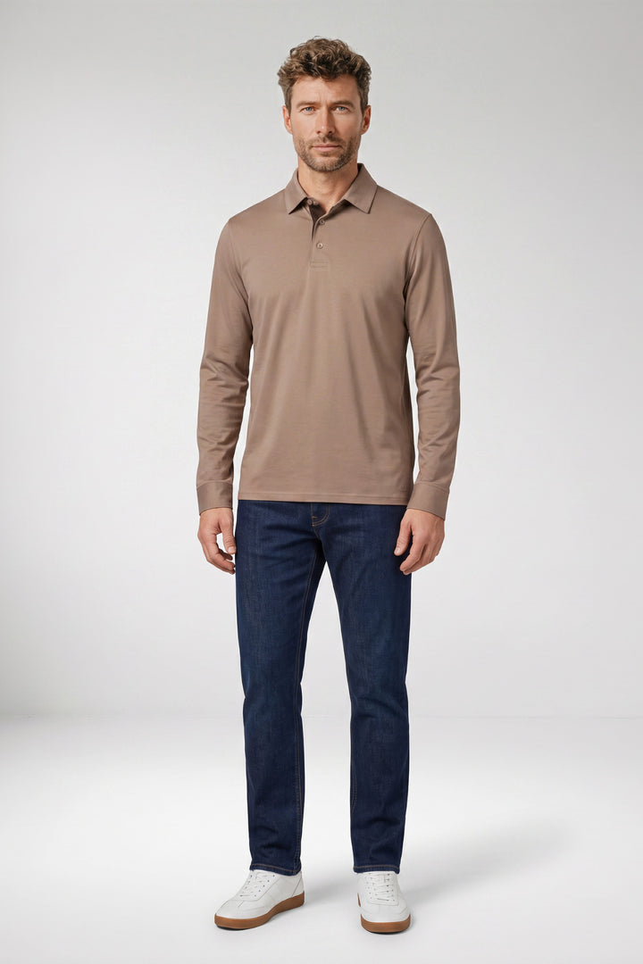 Luke Liquid Cotton Polo - Beige