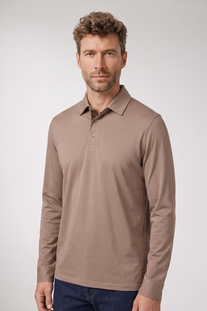 Luke Liquid Cotton Polo - Beige