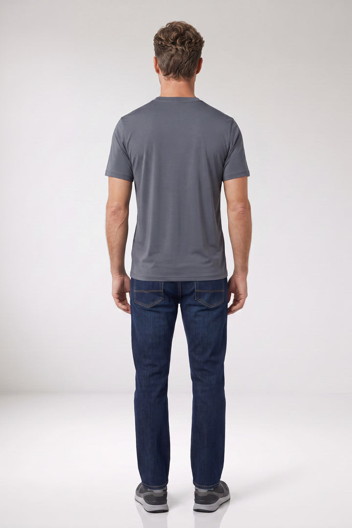 Luca Liquid Cotton T-shirt - Middenblauw